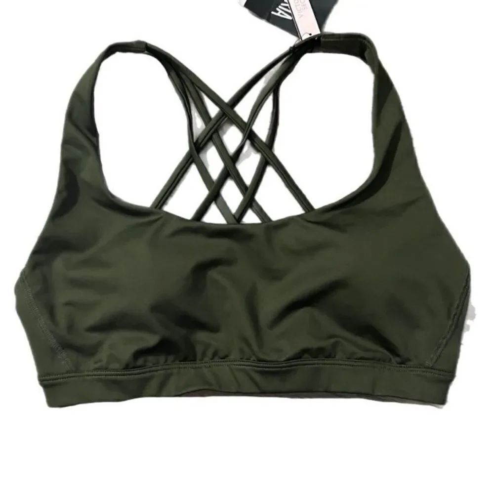 Victoria’s Secret Essentials Strappy Padded / Removable Padding Sports bra Green